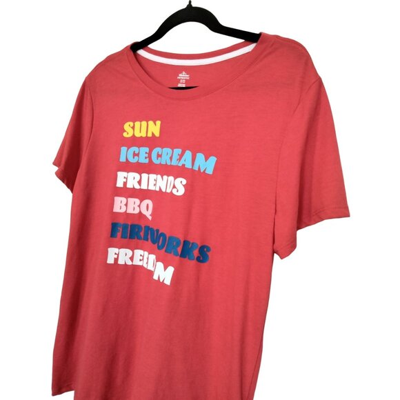 Way To Celebrate Patriotic Red Graphic T-Shirt Top Size XL 16-18 - Picture 4 of 7